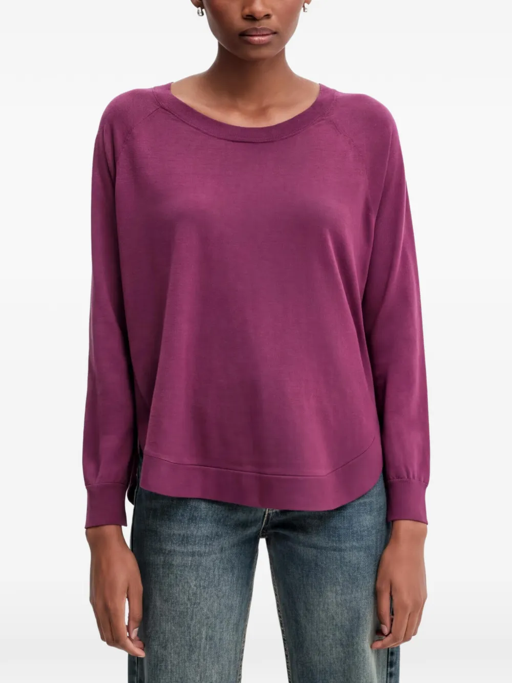 Benetton Sweatshirt mit Raglanärmeln - Violett