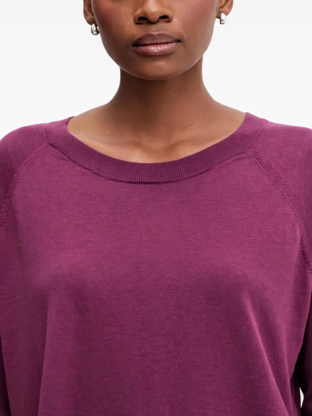 Benetton Raglan sweater met ronde hals Paars