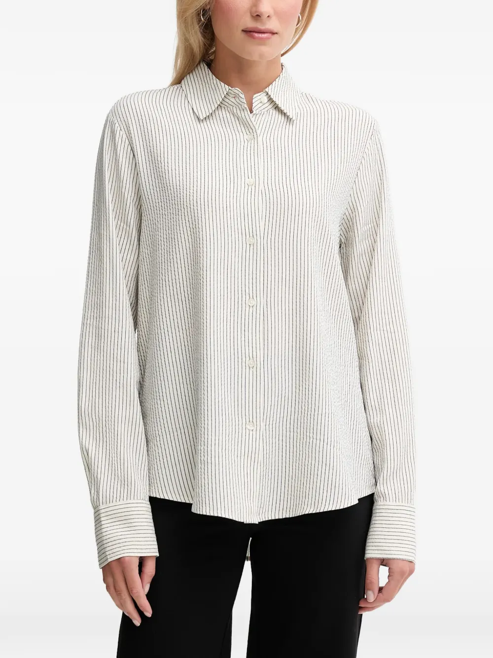 Benetton vertical-stripe shirt - Tons neutres Benetton vertical-stripe shirt - Tons neutres