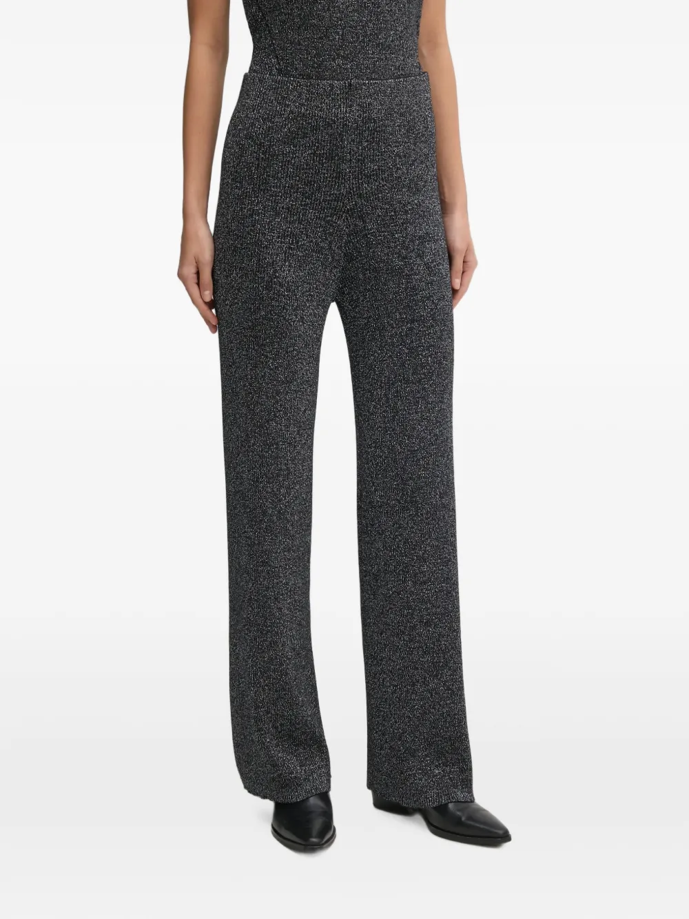 Benetton Metallic Trousers In Black