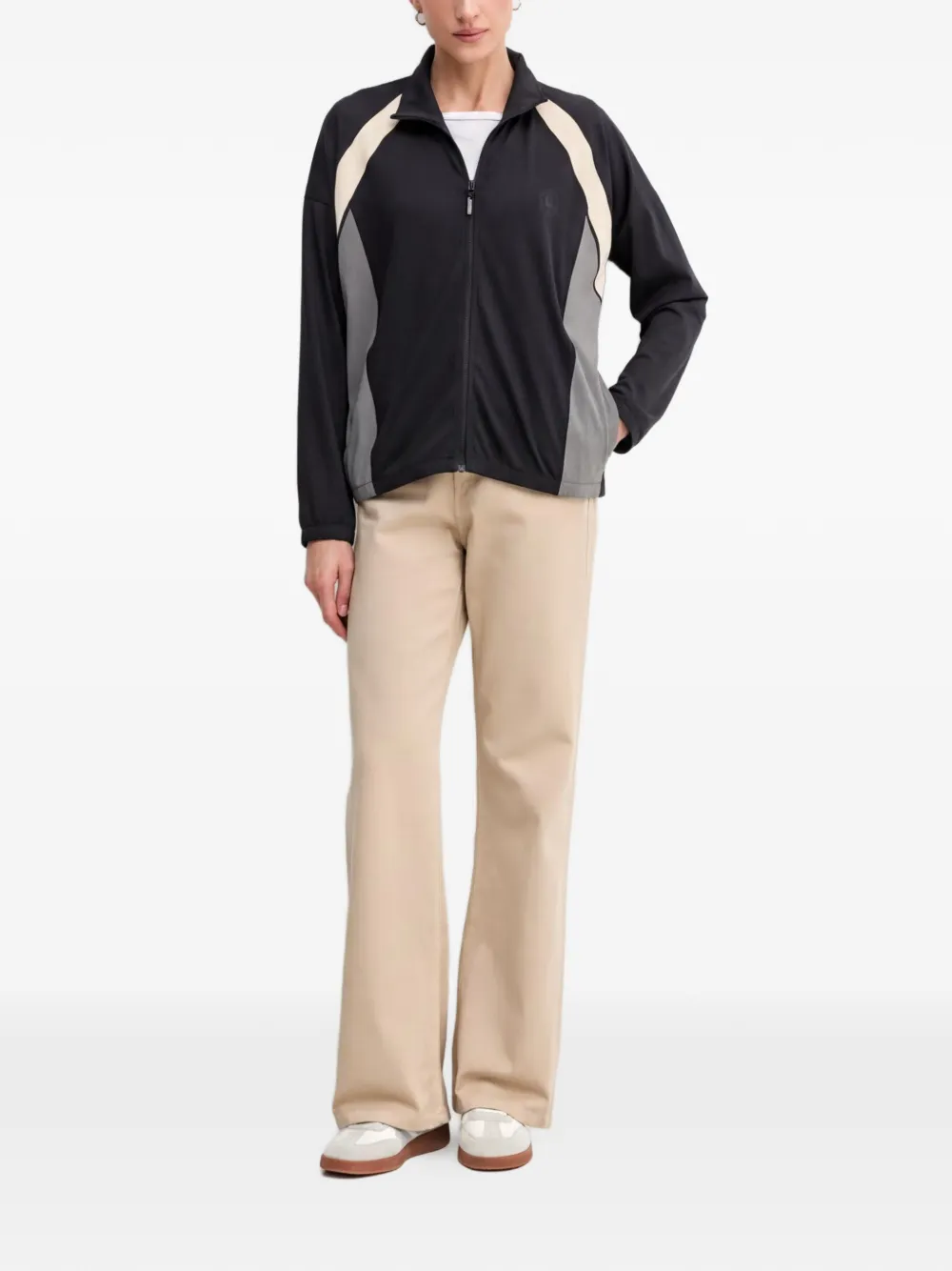 Benetton Sweater met colourblocking Zwart