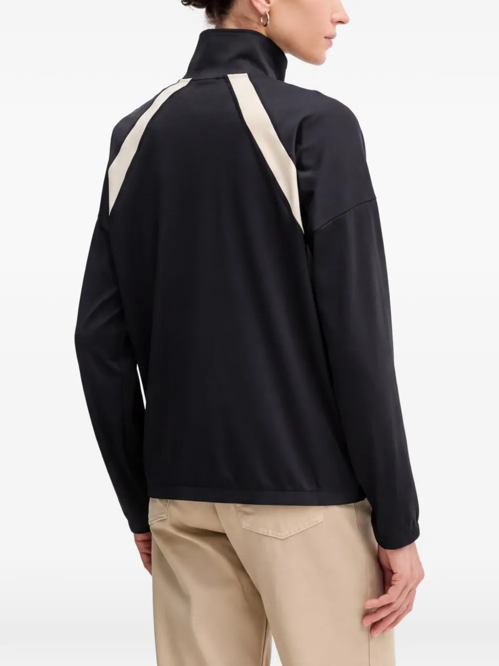 Benetton Sweater met colourblocking Zwart