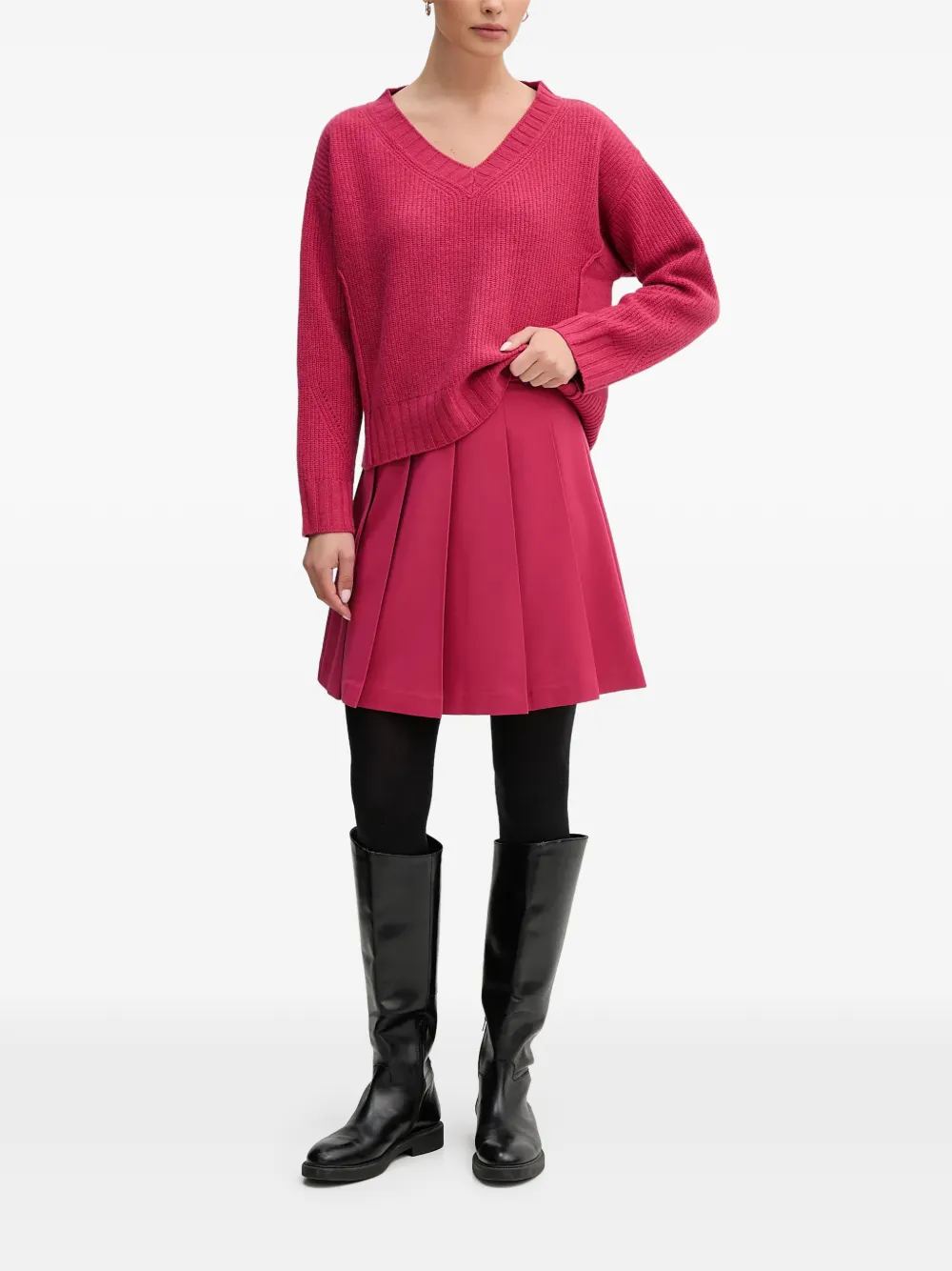 Benetton Trui met V-hals Roze