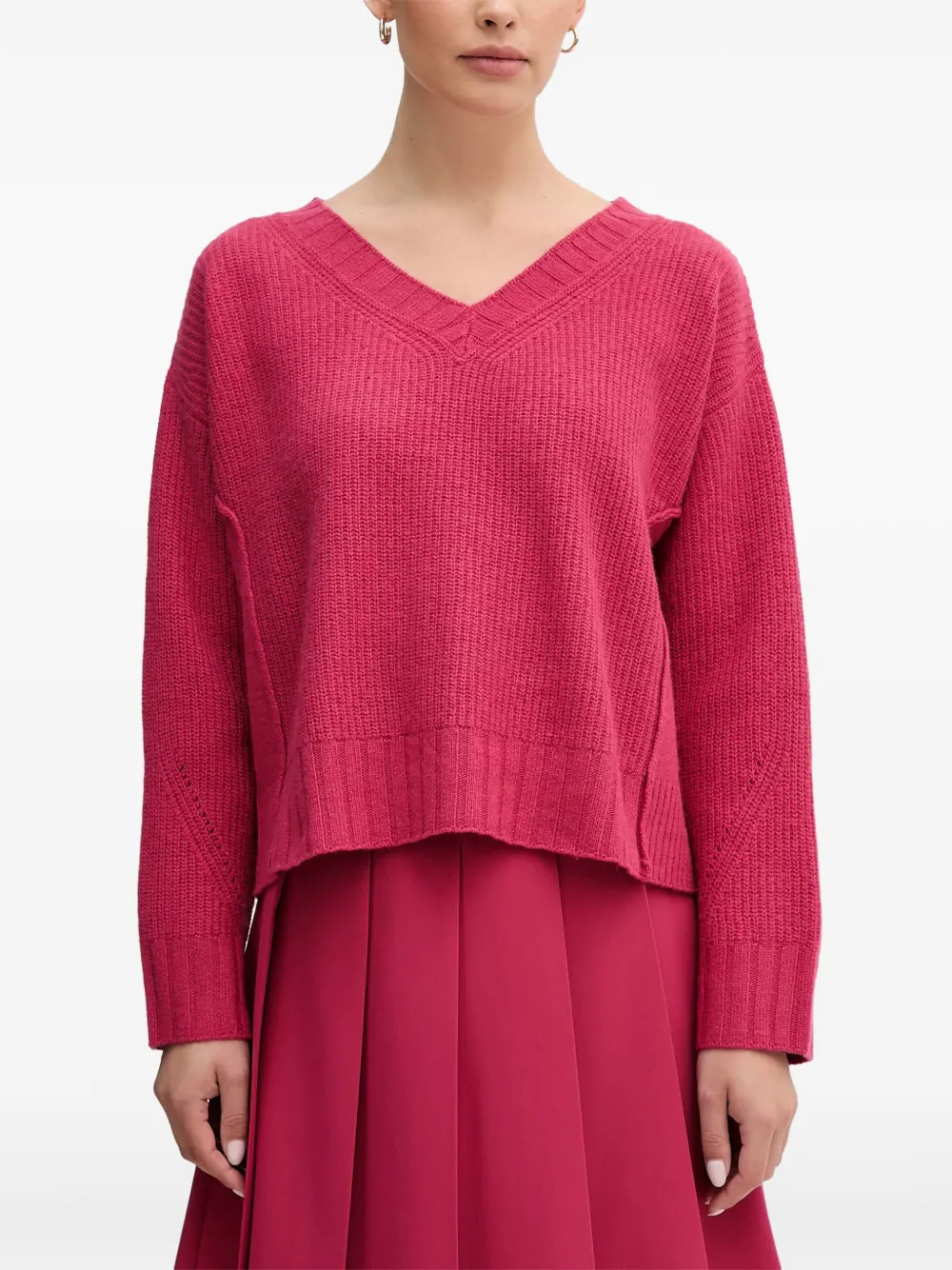 Benetton pull à col v - Rose Benetton pull à col v - Rose