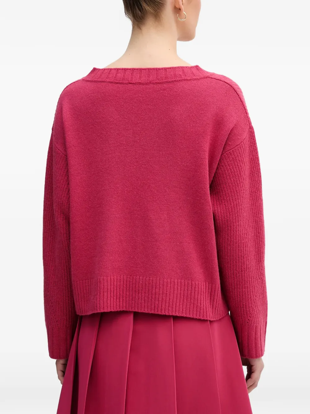 Benetton Trui met V-hals Roze