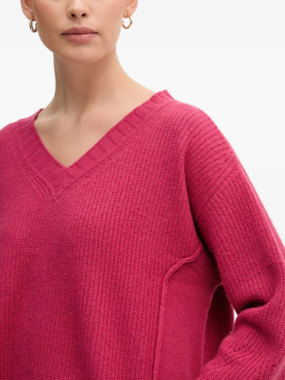 Benetton Trui met V-hals Roze