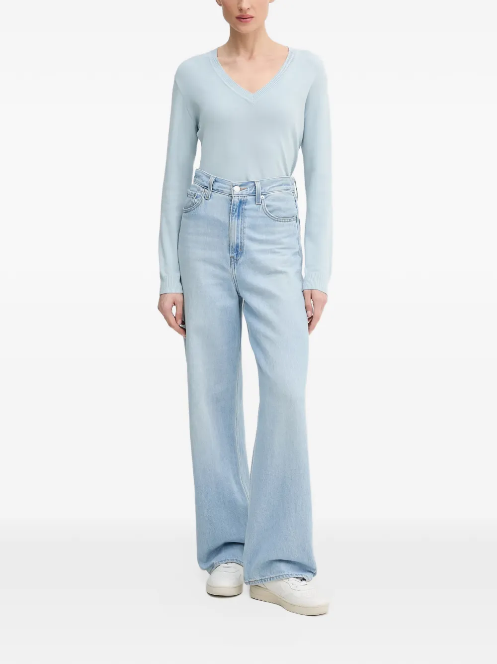 Benetton Trui met V-hals Blauw