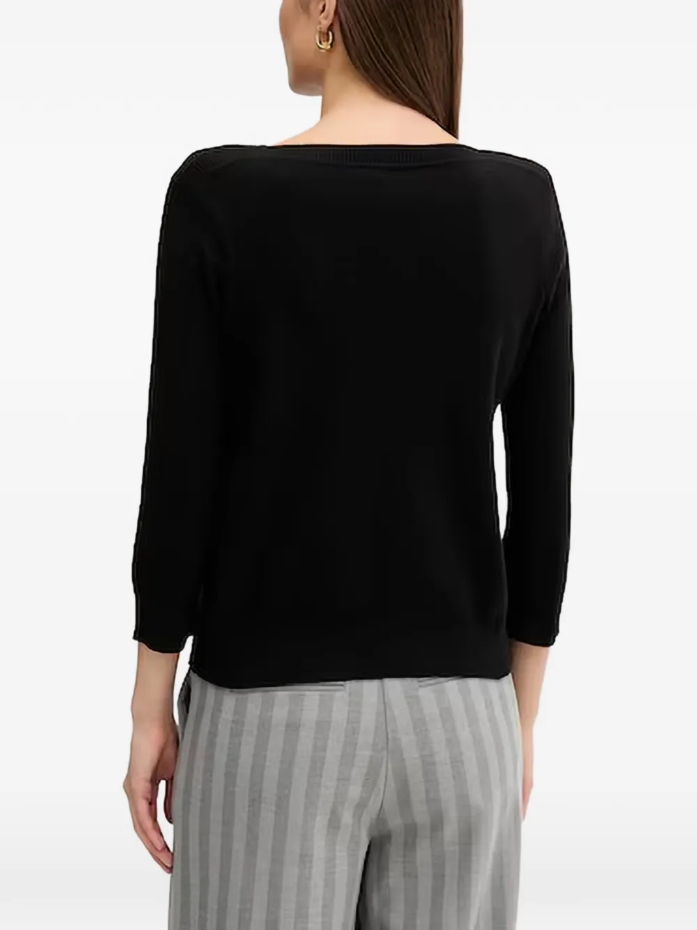 Benetton boat-neck sweater Zwart