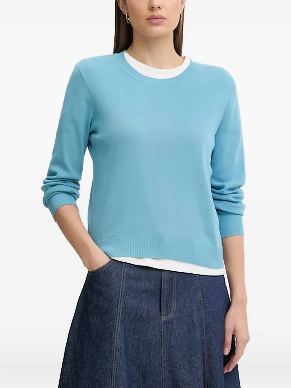 Benetton Crew-neck Sweater In Blue