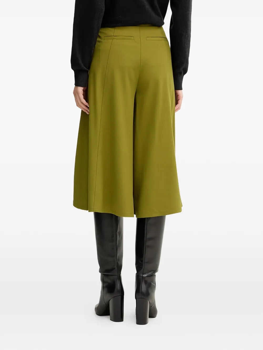 Benetton Cropped flared broek met steekzak Groen