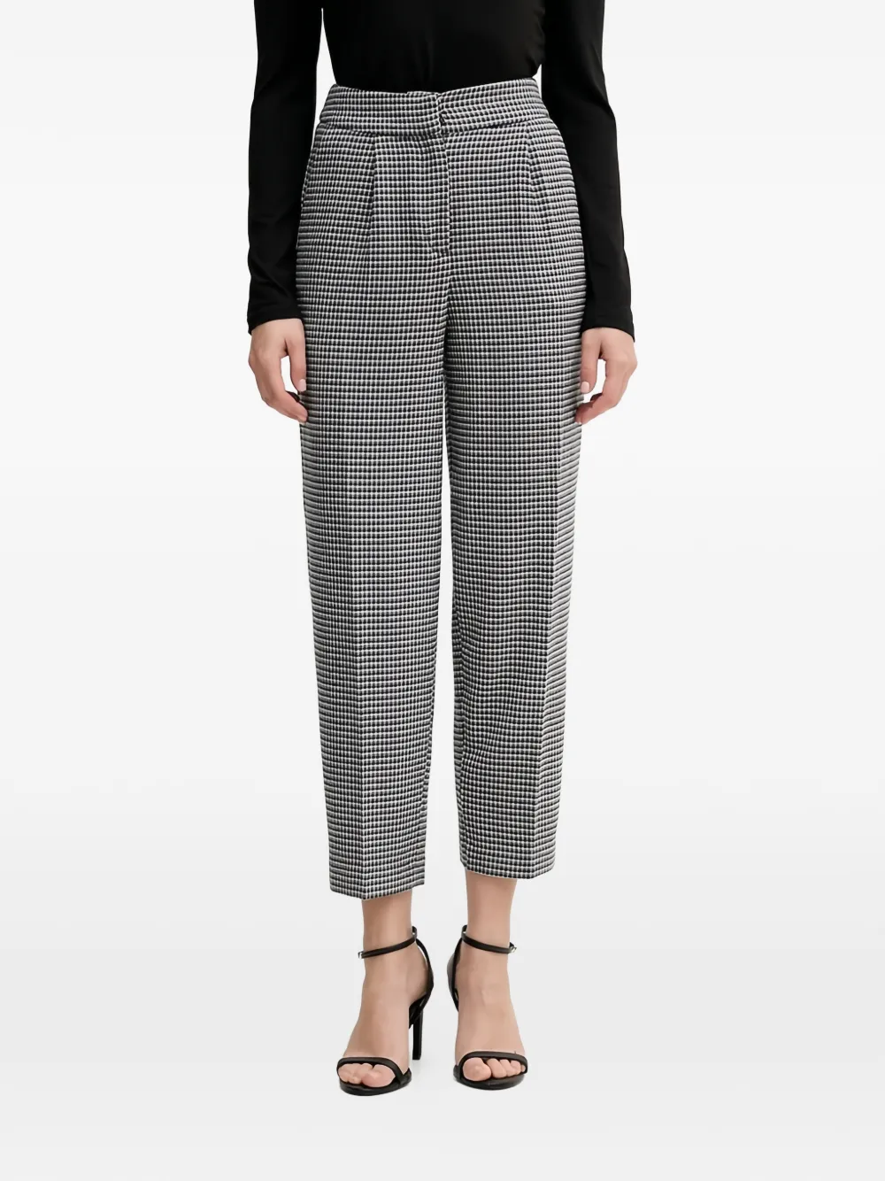 Benetton houndstooth pleated trousers - Grigio