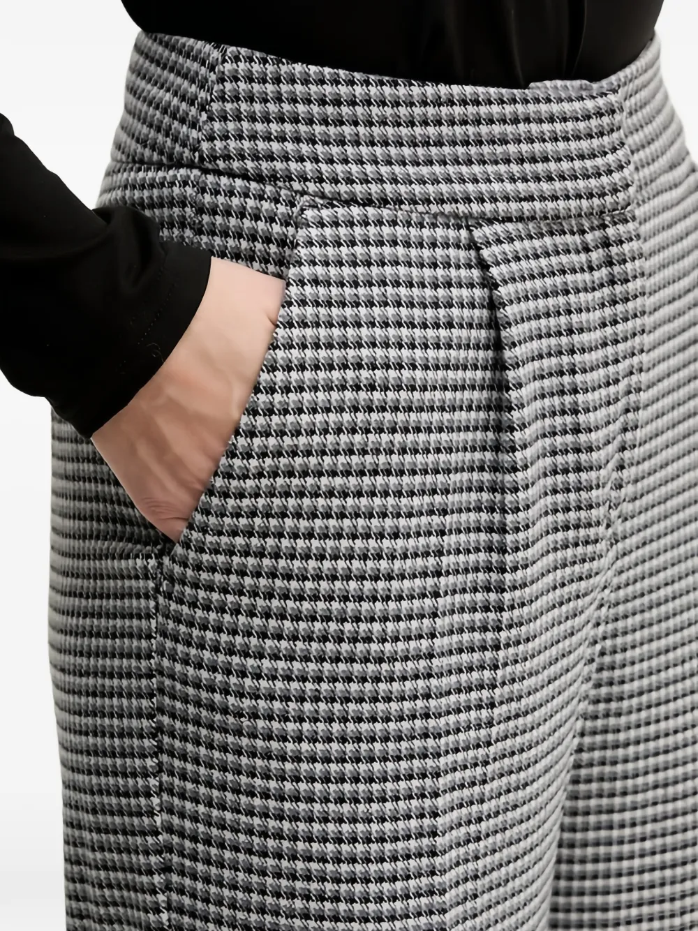 Benetton Plooibroek met pied-de-poule print Grijs