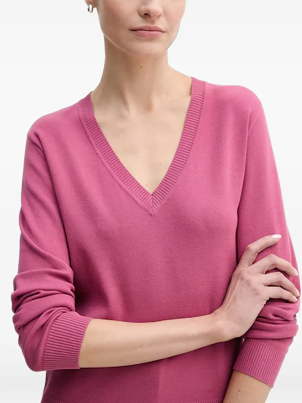 Benetton Trui met V-hals Roze