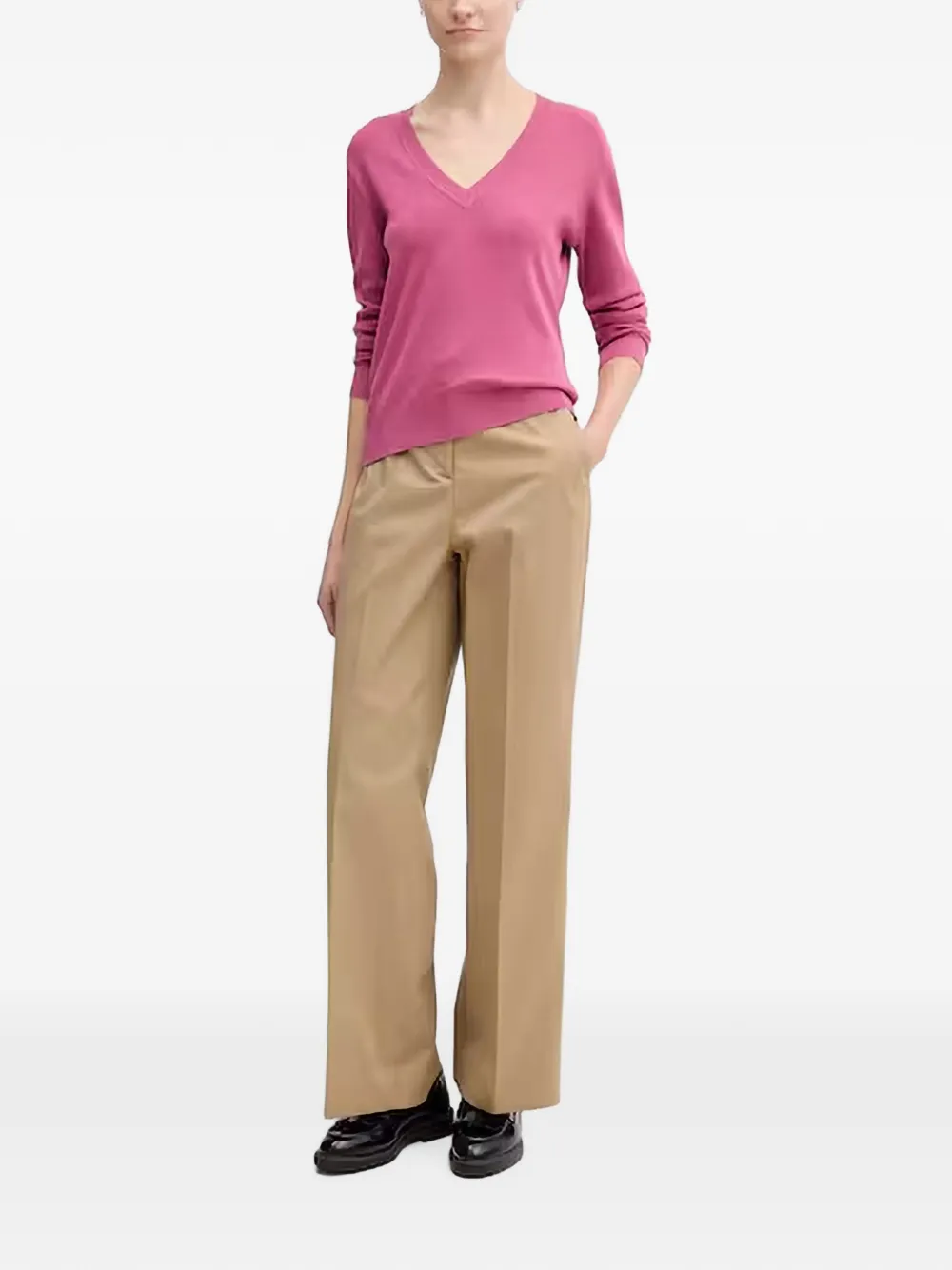 Benetton Trui met V-hals Roze