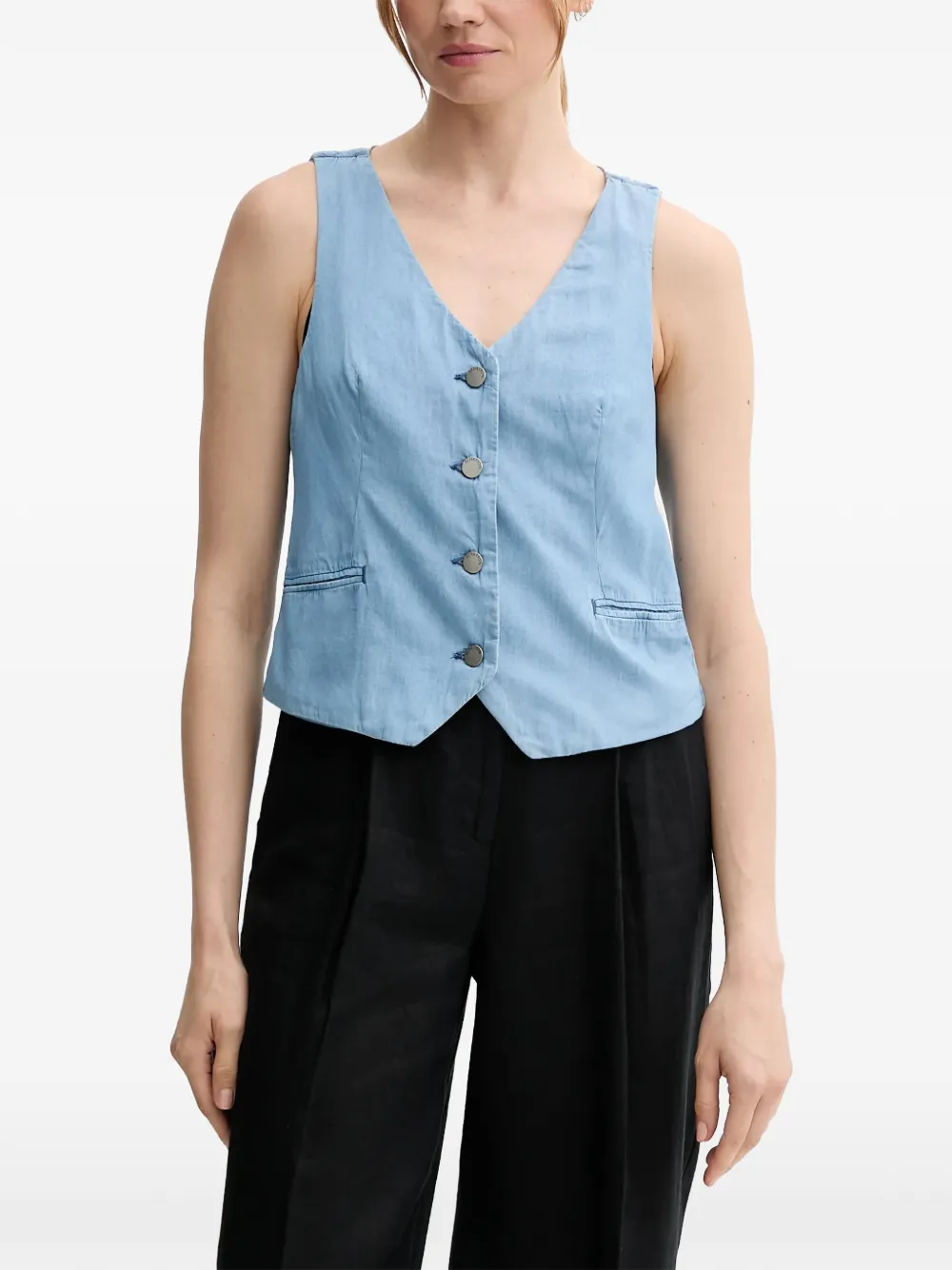 Benetton Gilet con scollo a V - Blu