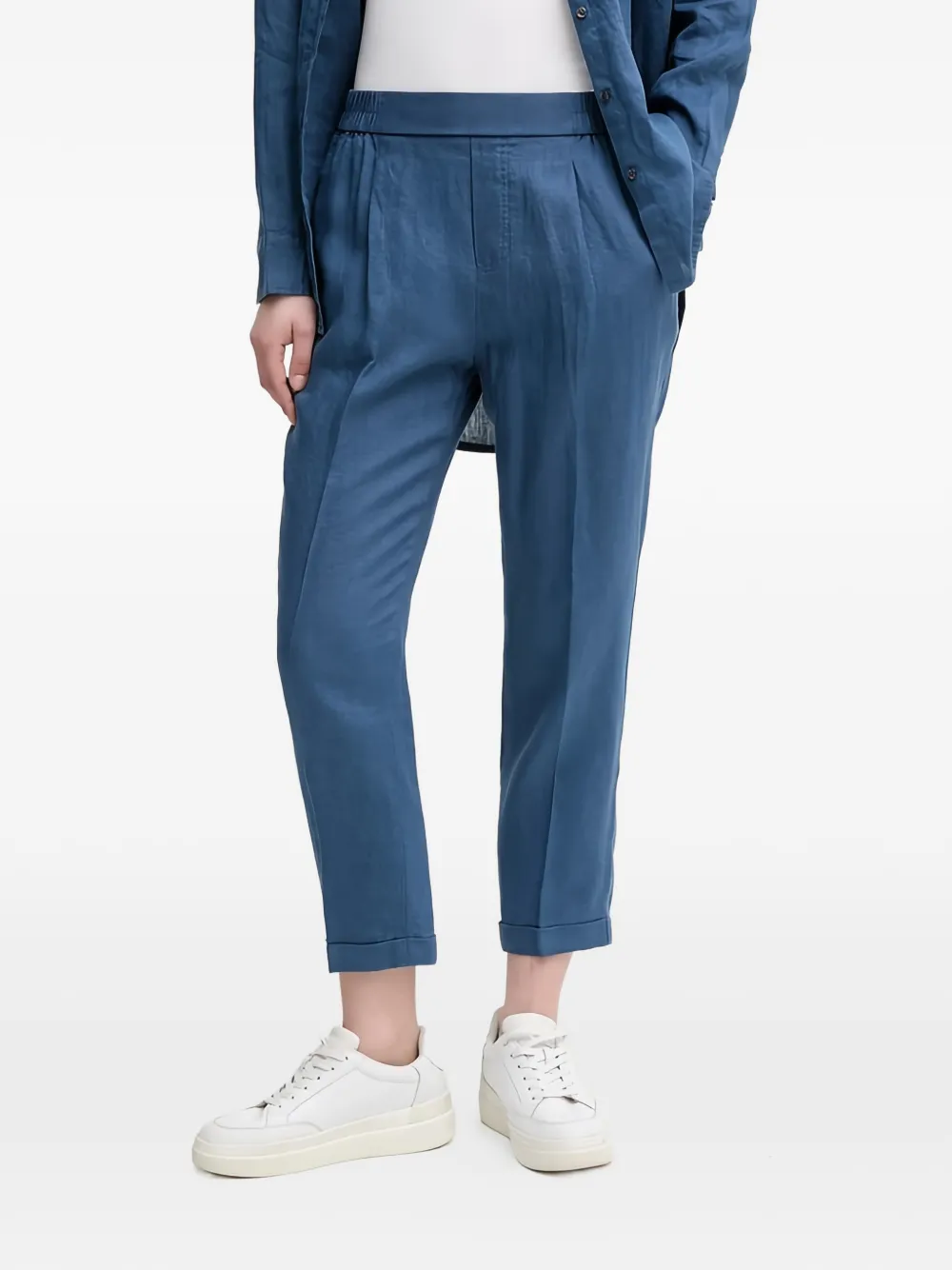 Benetton cuffed elasticated-waistband trousers - Blu