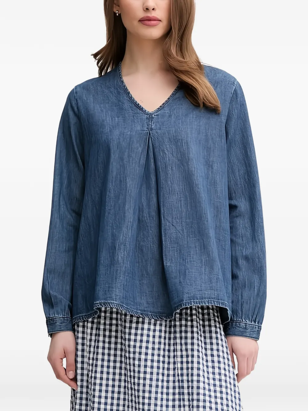 Benetton V-neck long-sleeve top - Blu