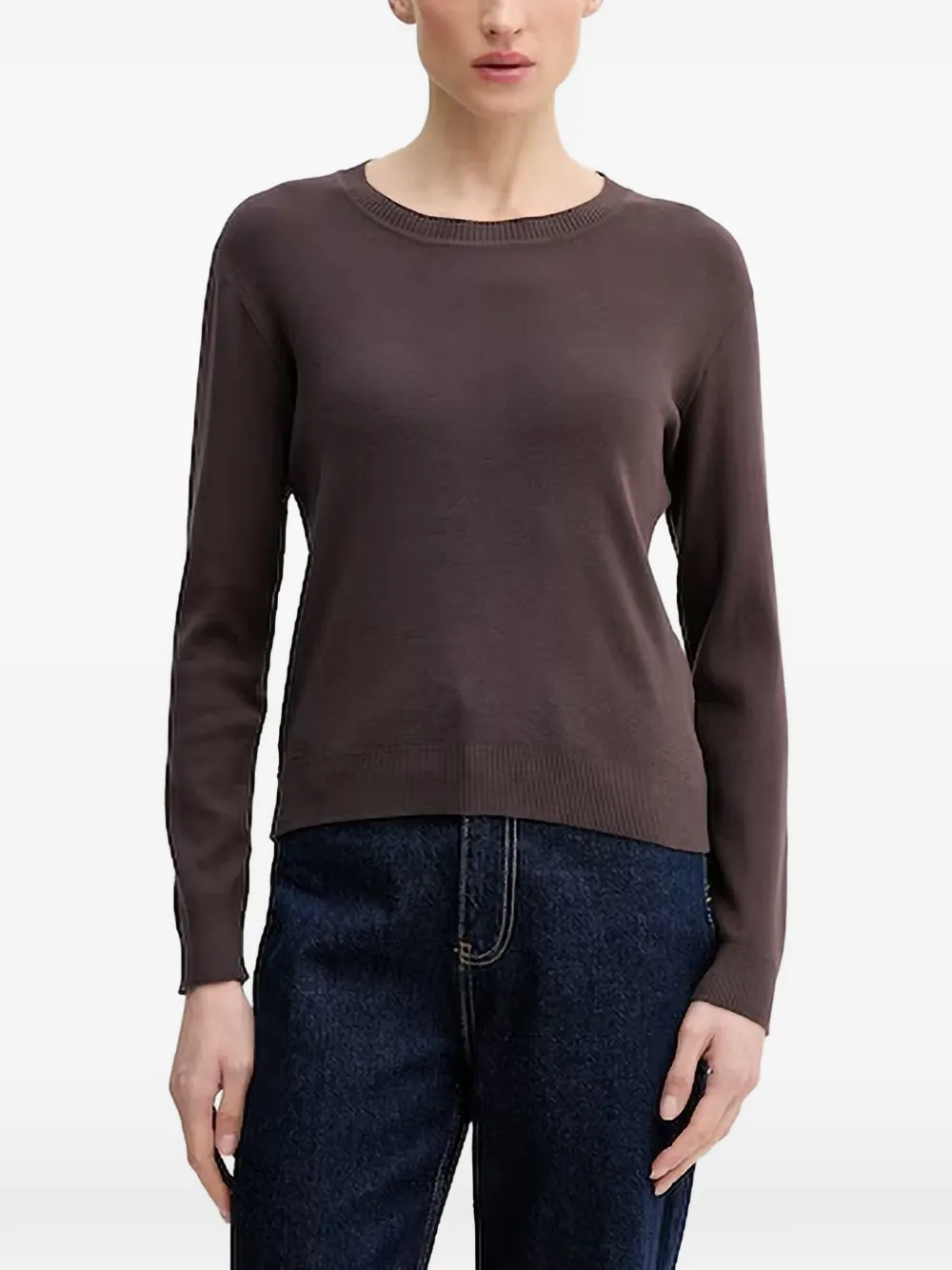 Benetton Ribbed Sweater In Brown