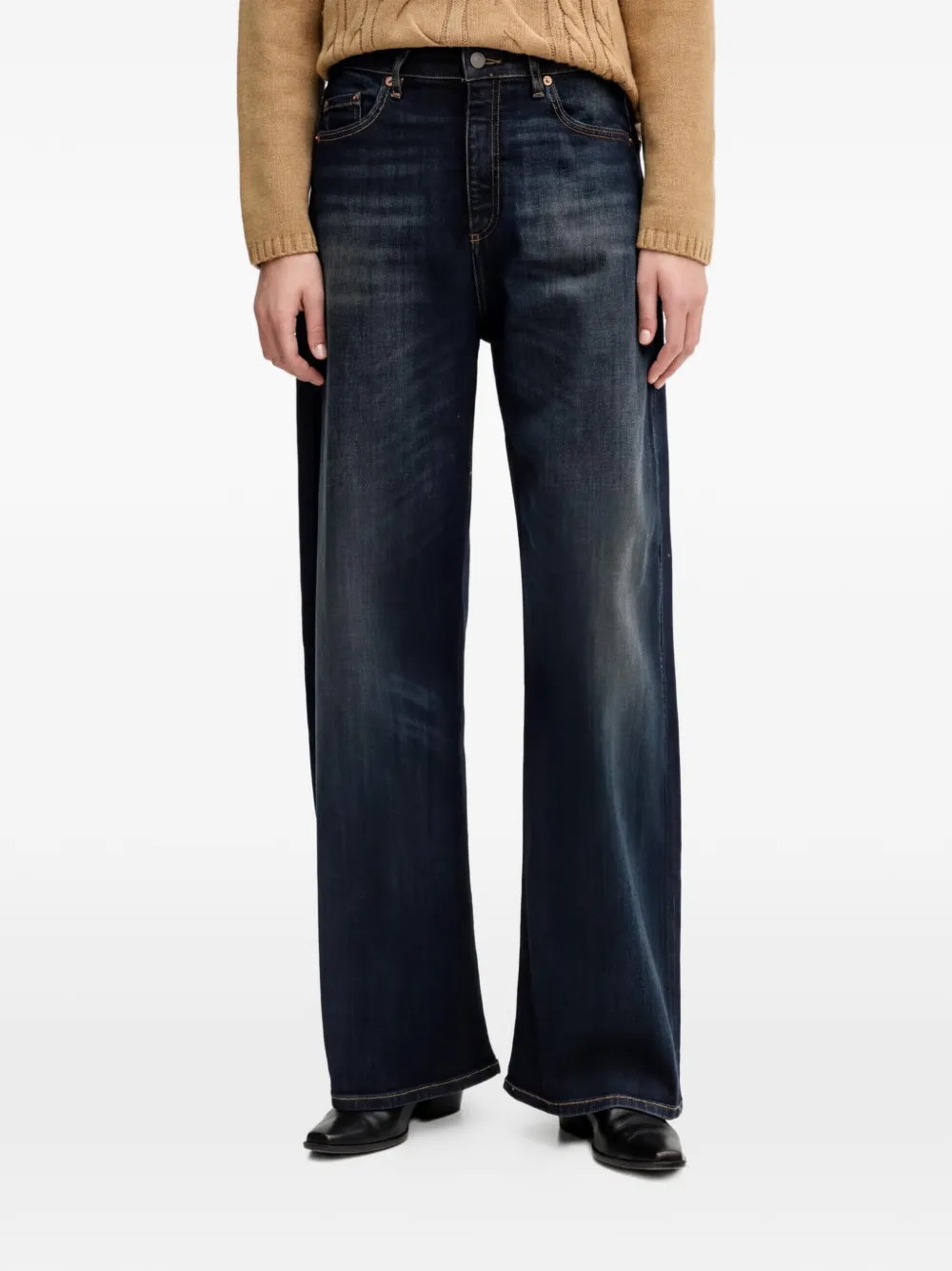 Benetton patch-pocket jeans - Blu