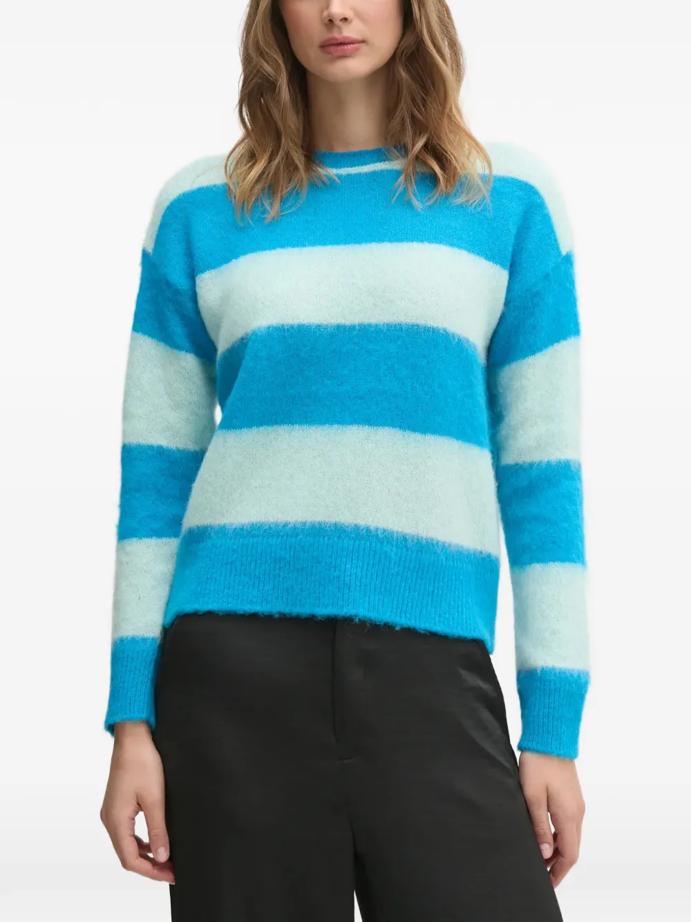 Benetton striped brushed-knit sweater