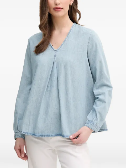Benetton long-sleeve V-neck blouse