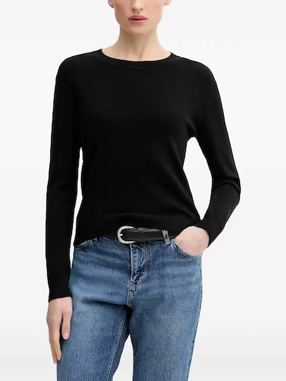 Benetton Crew-neck Sweater In Black