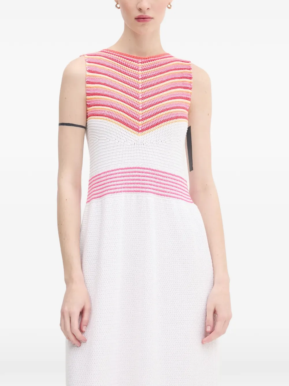 Benetton Mouwloze jurk Wit