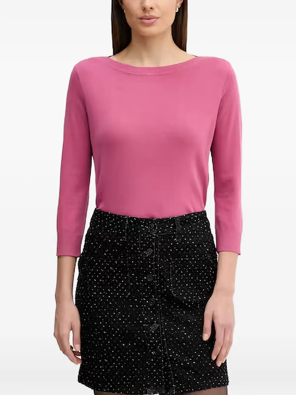 Benetton fine-knit three-quarter sleeve sweater
