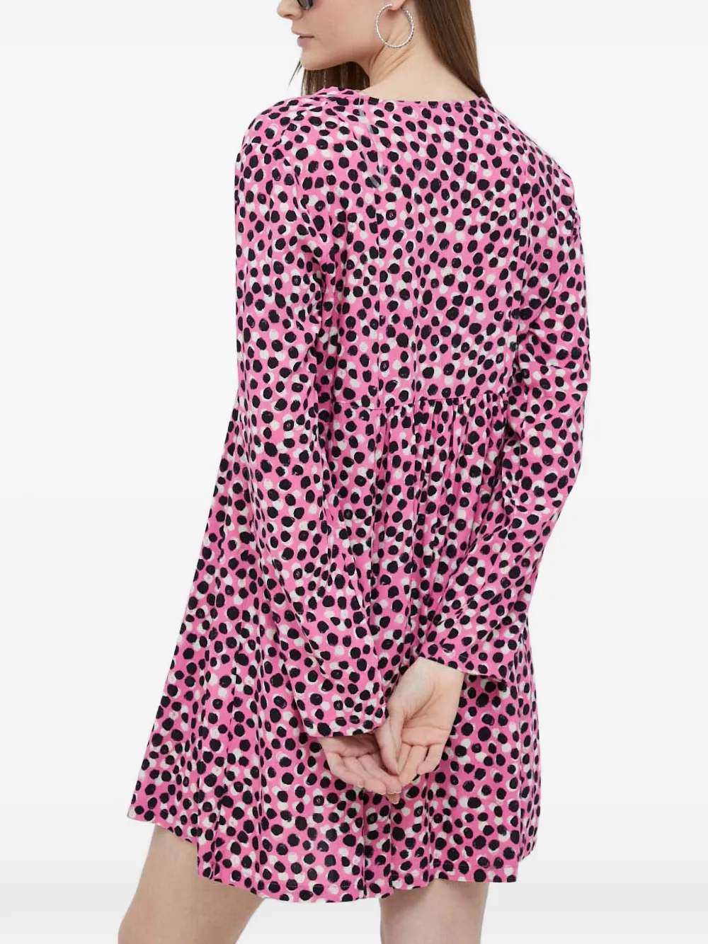 Benetton V-neck mini dress Roze