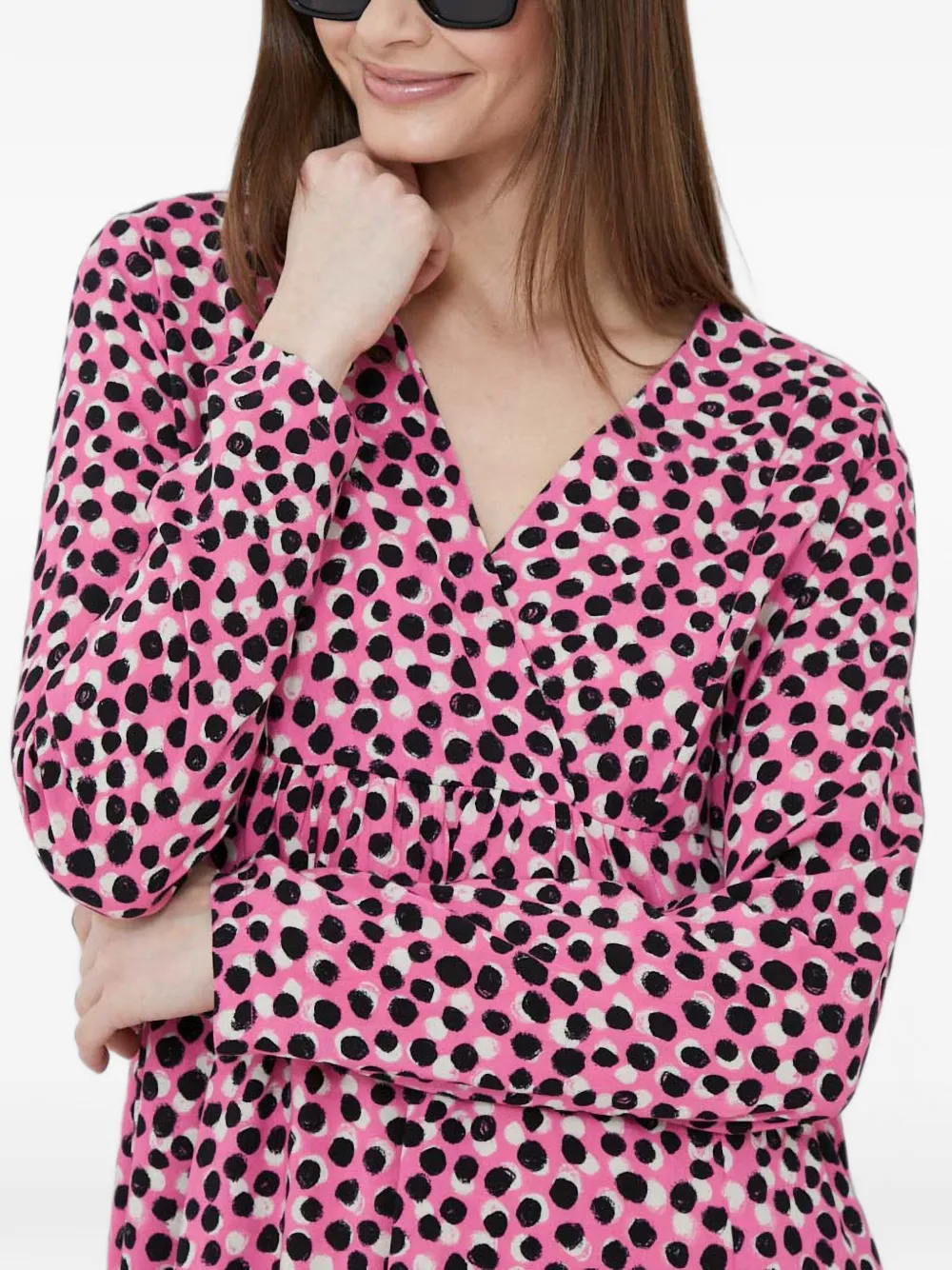 Benetton V-neck mini dress Roze