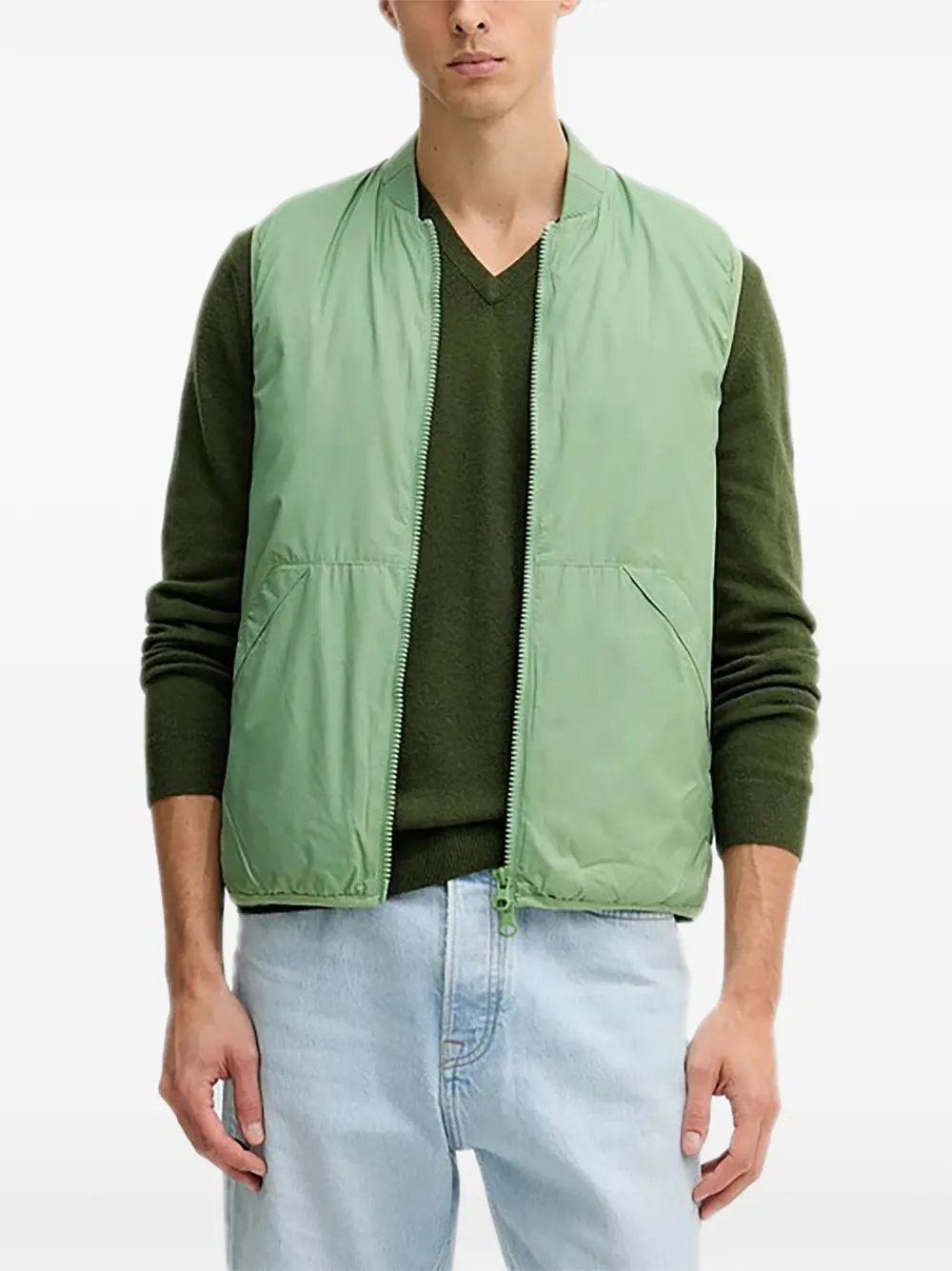 Benetton zip pocket gilet - Green