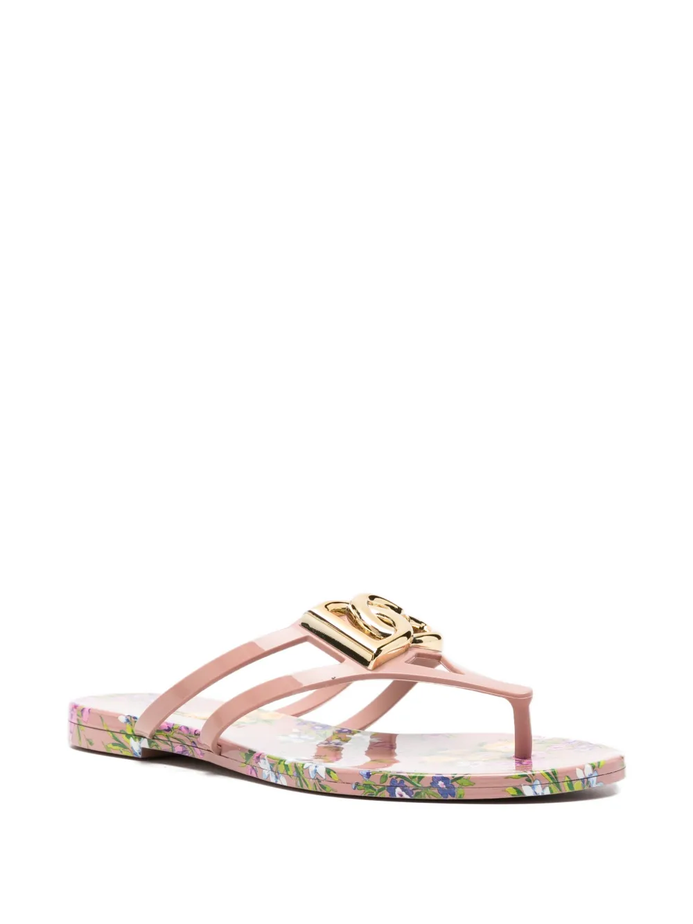 Dolce & Gabbana Teenslippers met bloemenprint Roze