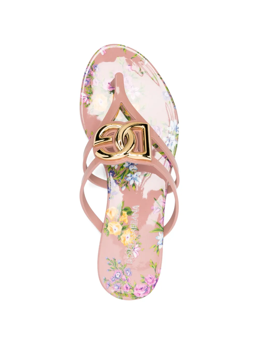 Dolce & Gabbana Teenslippers met bloemenprint Roze