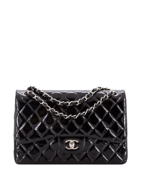 CHANEL Pre-Owned Jumbo Classic Double Flap Schultertasche aus Lackleder mit Steppung
