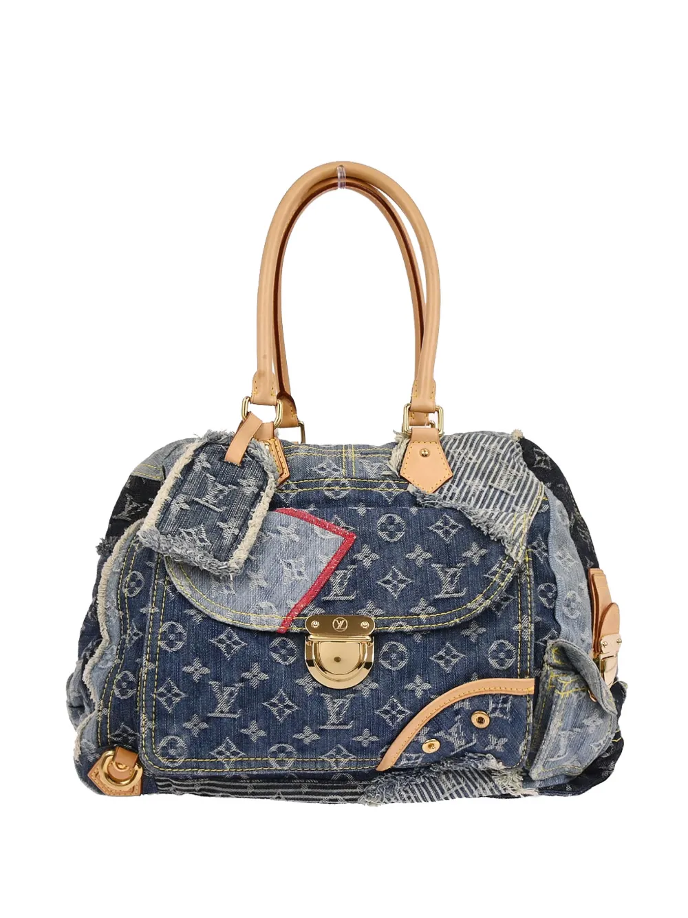 Louis Vuitton Pre-Owned 2007 denim patchwork handbag - Blu