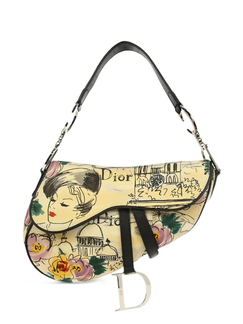 Christian Dior Pre-Owned Borsa a spalla con motivo astratto 2005 - Toni neutri