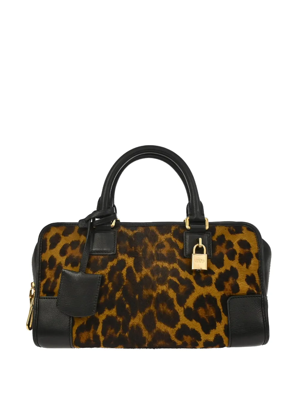 Loewe Pre-Owned 2012 Amazona leopard print top handle handbag - Toni neutri