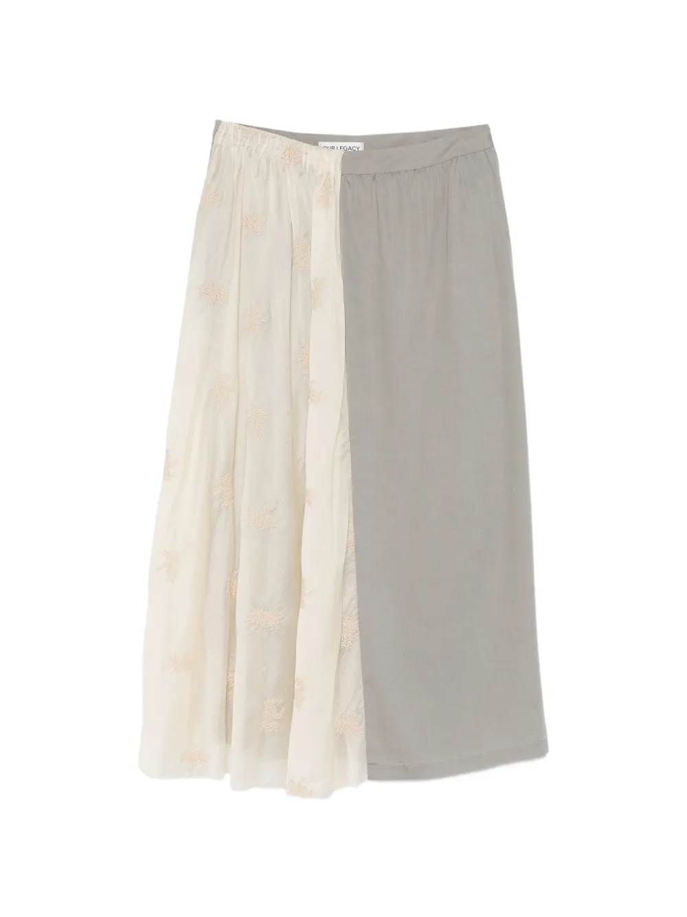 OUR LEGACY floral-embroidered maxi skirt - Grau