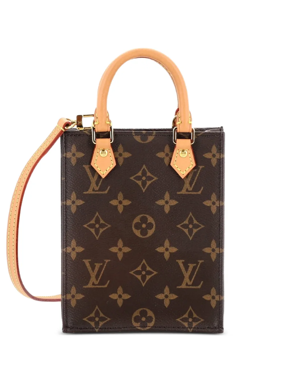 Louis Vuitton Pre-Owned Petit Sac Plat Bag Monogram Canvas crossbody bag - Marrone