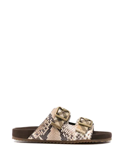 Burberry buckle snakeskin sandals