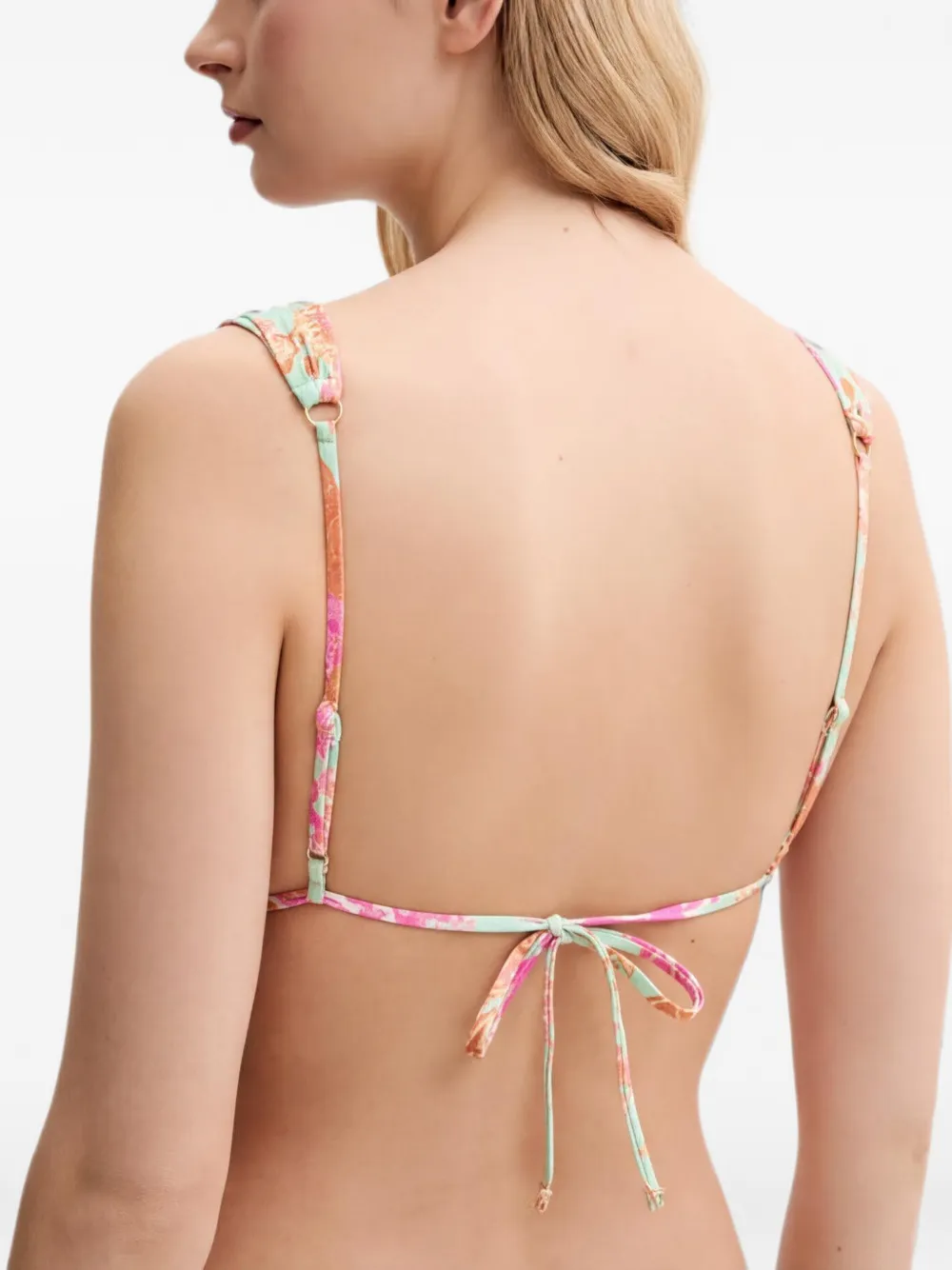 GUESS USA paisley-print triangle bikini top Groen