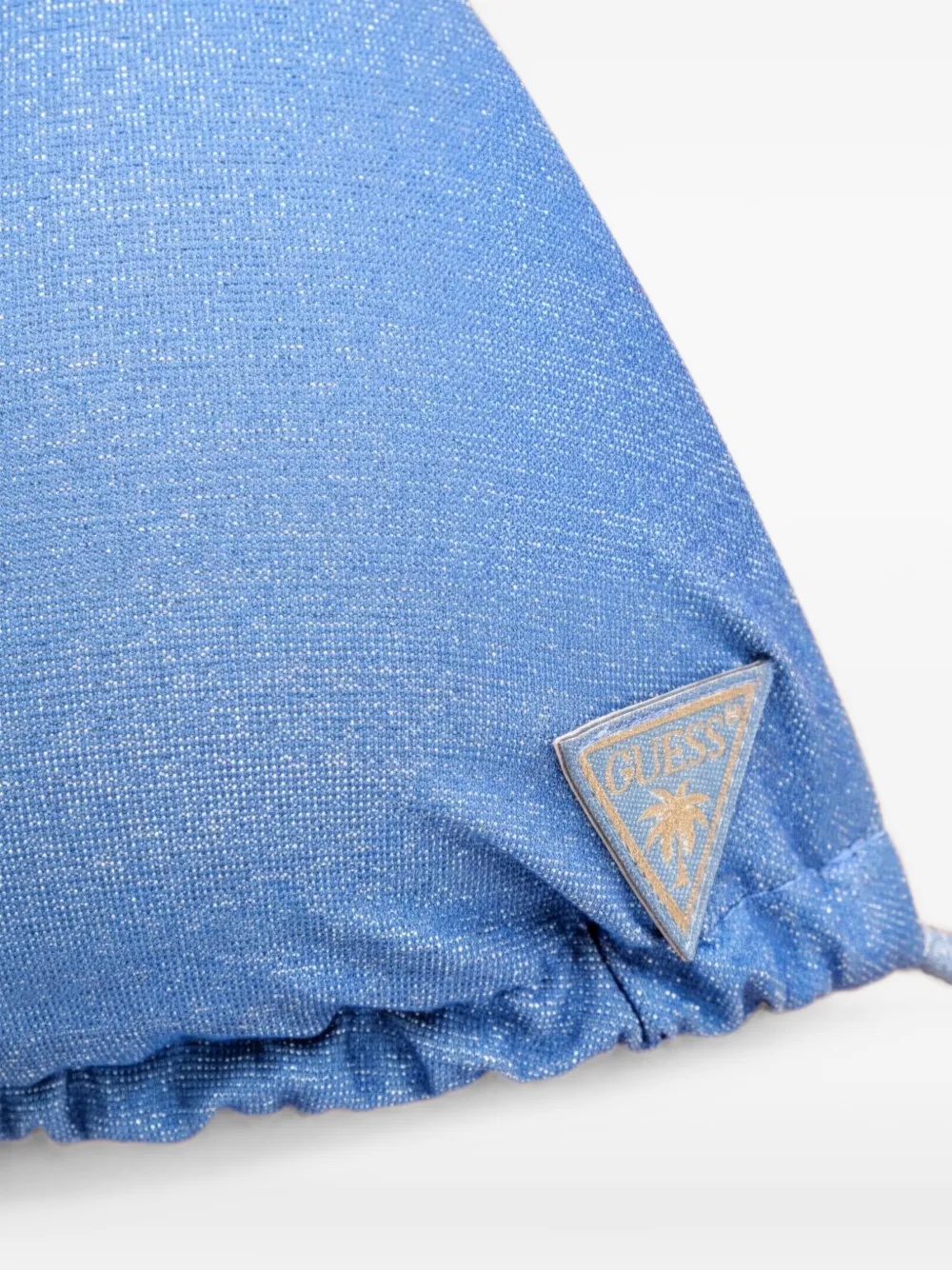 GUESS USA glitter-effect triangle bikini top Blauw
