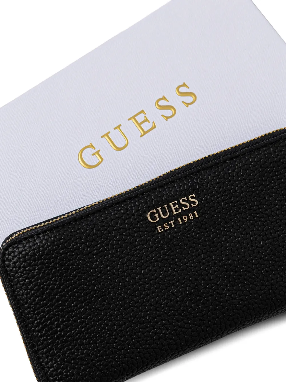 GUESS USA Brenton portemonnee met bewerkt effect Zwart
