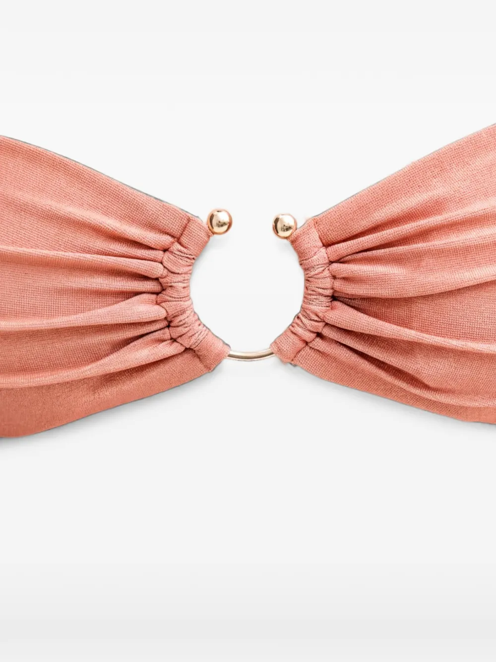 GUESS USA ruched ring-detail bikini top Roze