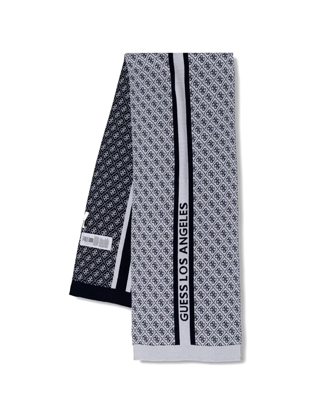 GUESS USA logo-pattern scarf - Bianco