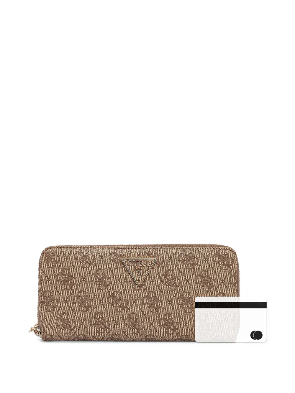 GUESS USA Laurel portemonnee met monogramprint en logoplakkaat Beige