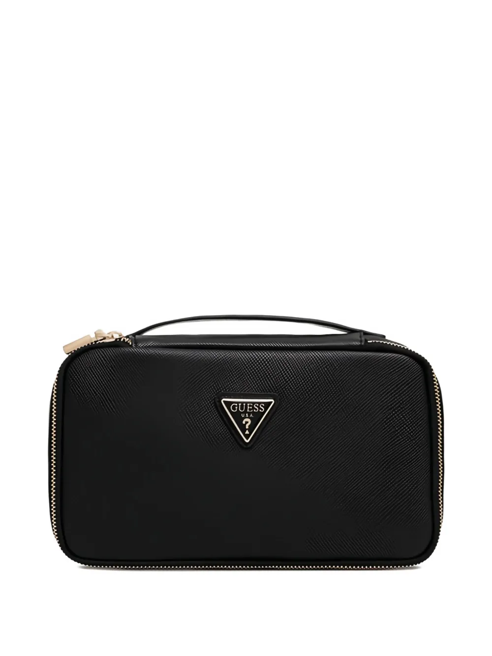 GUESS USA triangle logo make up bag - Nero
