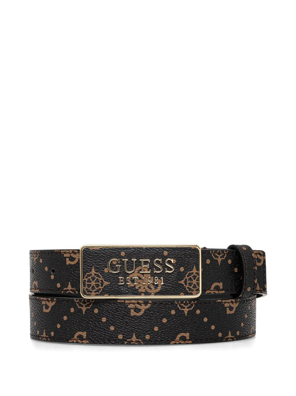 GUESS USA Carrie monogram logo-plaque belt - Braun