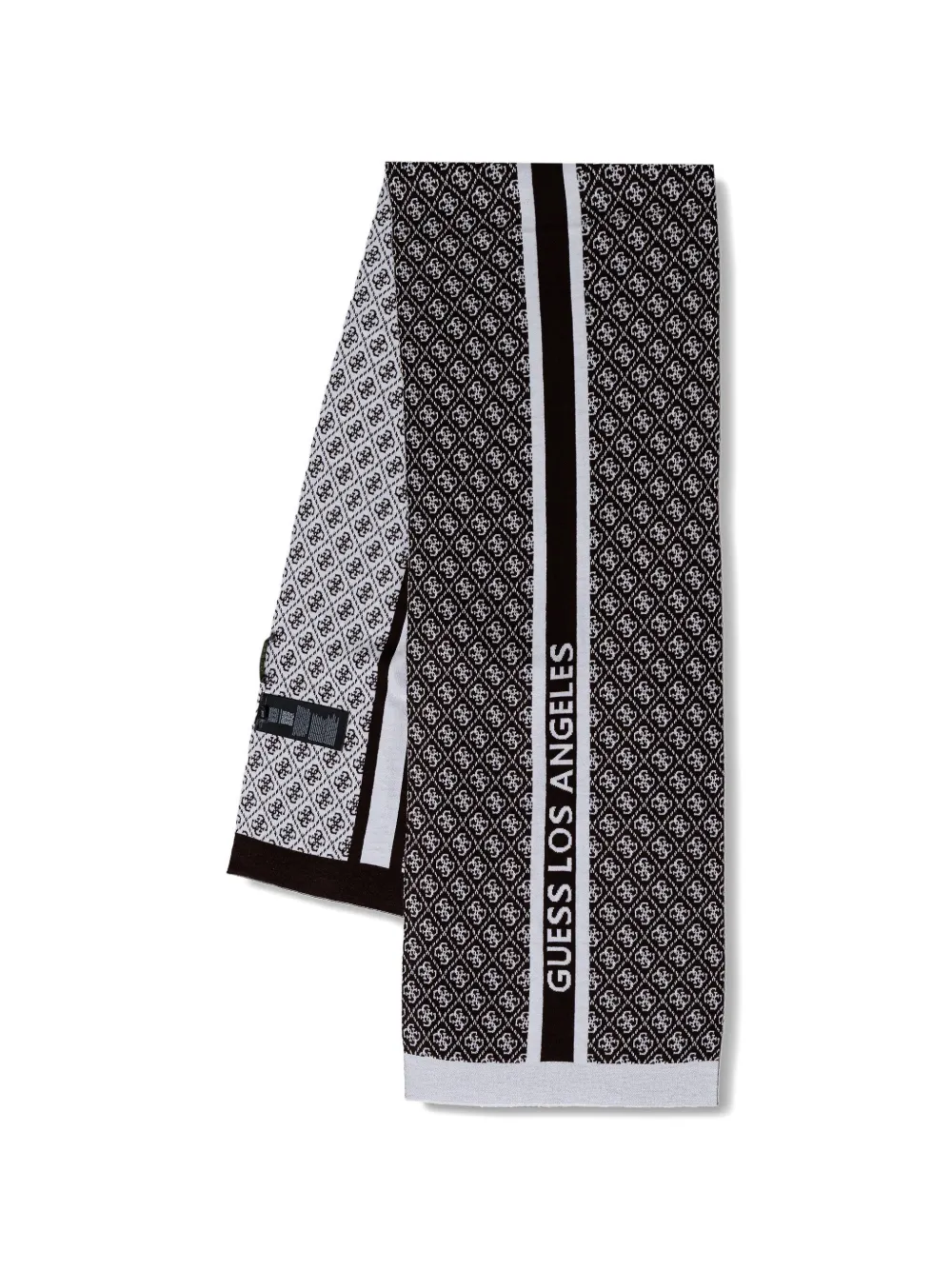 GUESS USA monogram-pattern logo-print scarf - Marrone