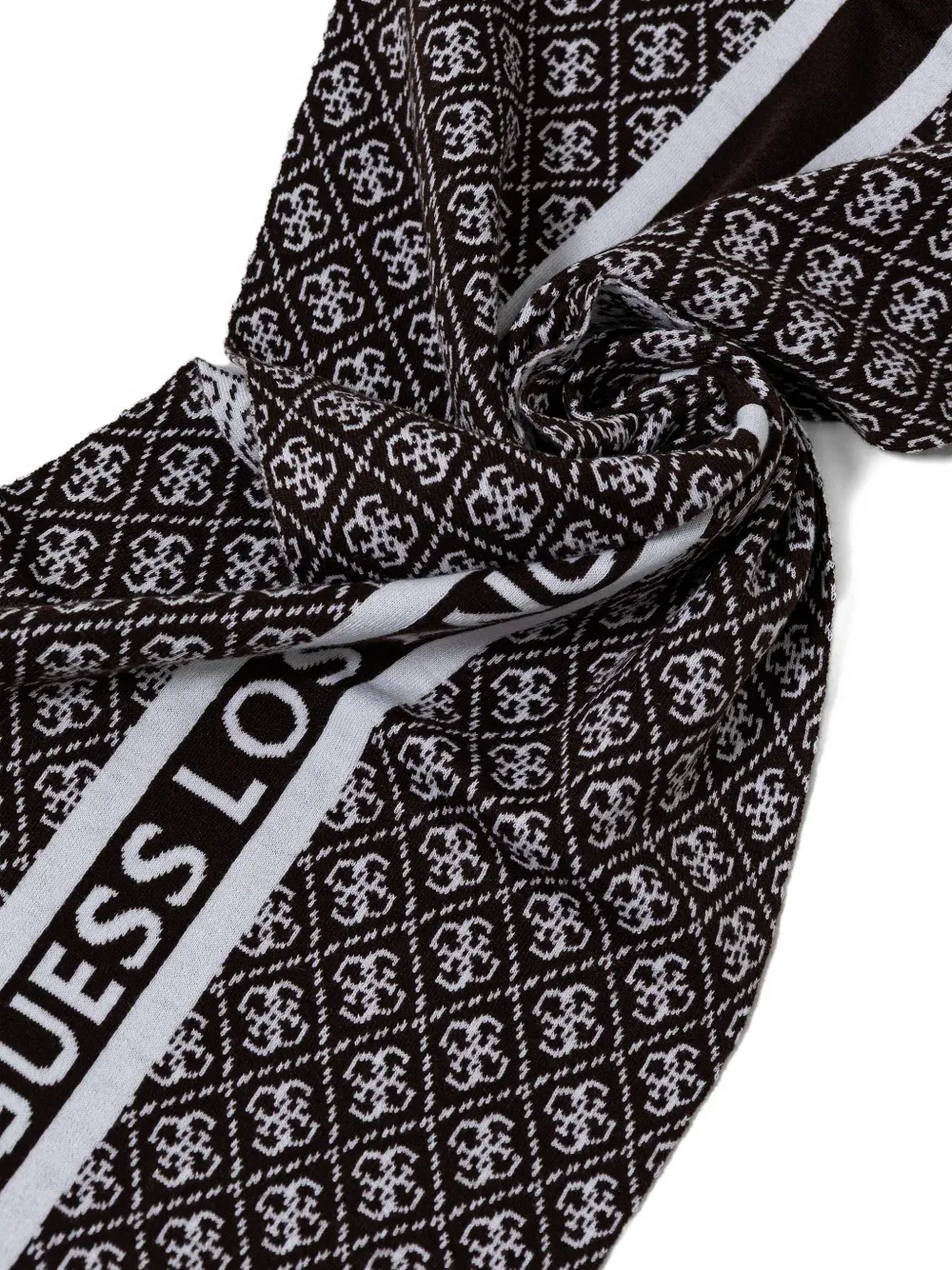 GUESS USA Sjaal met monogram-patroon en logo-print Bruin